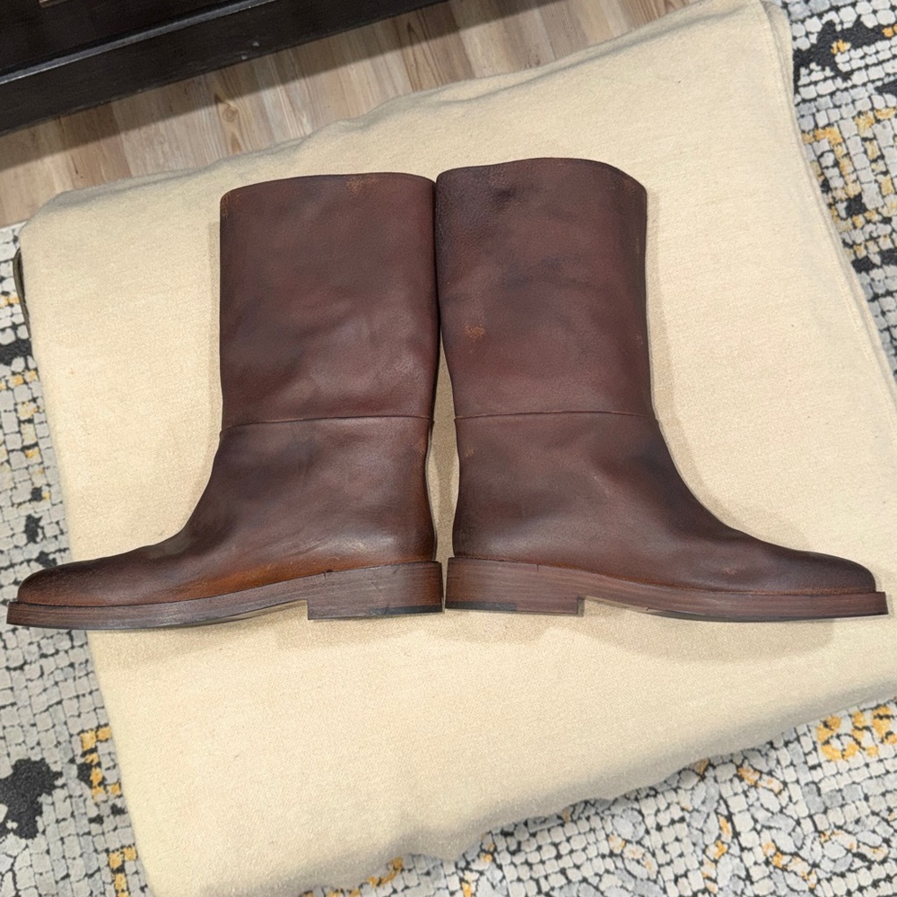 Marsell Tubetto Brown Leather Mid-Calf Women's Boots - Picture 6 of 10